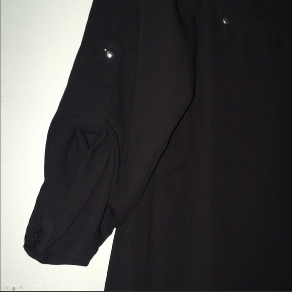 Black 3/4 Sleeve Blouse - Picture 5 of 6